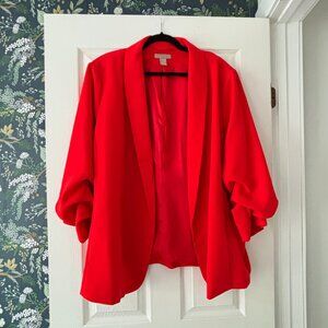 Three Quarter Sleeve Open Front Blazer